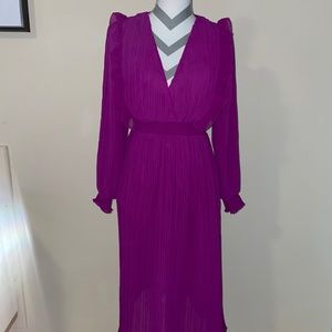 Pleated magenta dress